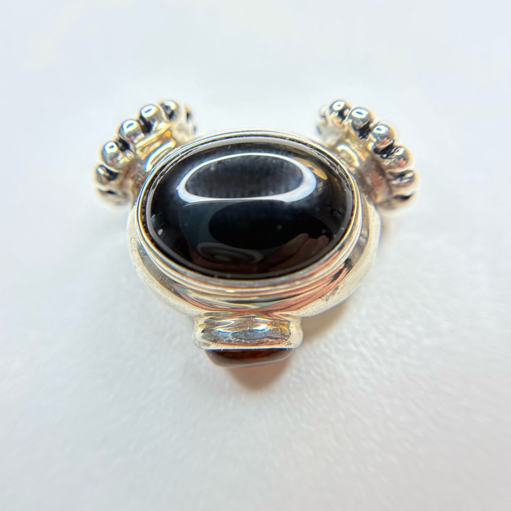 🦩SOLD🦩Joseph Esposito Sterling Silver Necklace with Removable Onyx Pendant - Picture 6 of 8